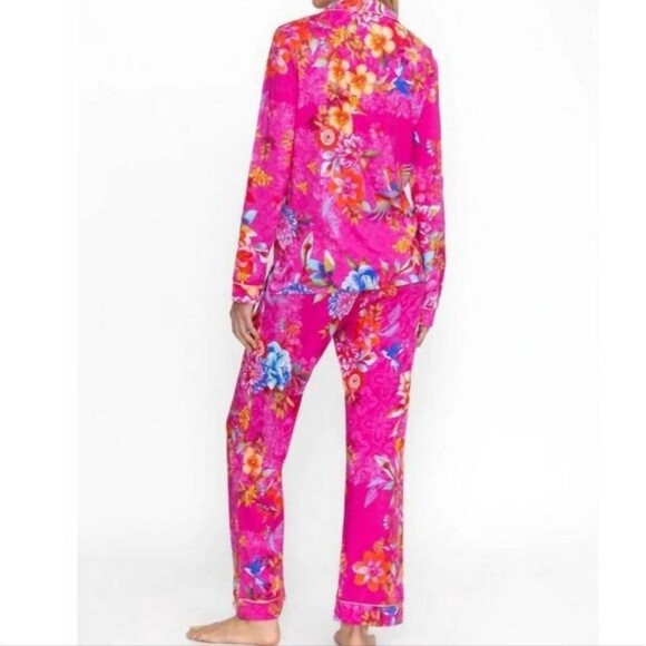 Johnny Was Pink Floral Carly Pj Set. Long Sleeve Button Up Top W/ Pants. Size XS - Picture 2 of 13